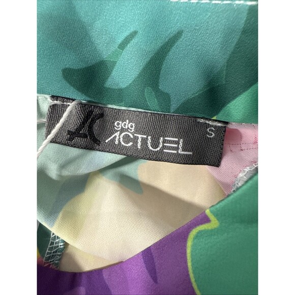 Gdg Actuel Blouse Womens Small Multicolor Abstract Artsy Bishop Sleeve Loose Top - Picture 10 of 11